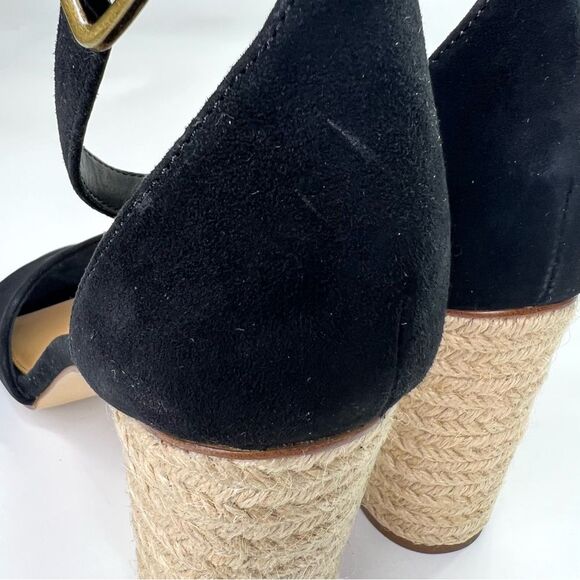 NEW Anthropologie Soludos Tall Capri Suede Heels 10 Black - Picture 10 of 16